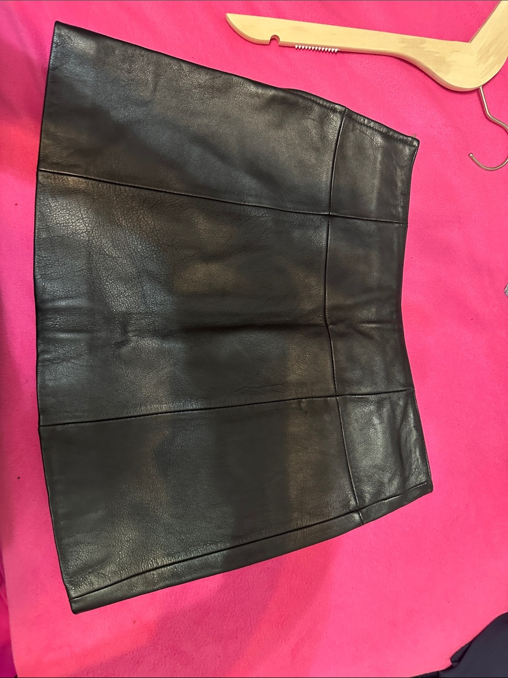 Maxima Black Leather Mini Skirt